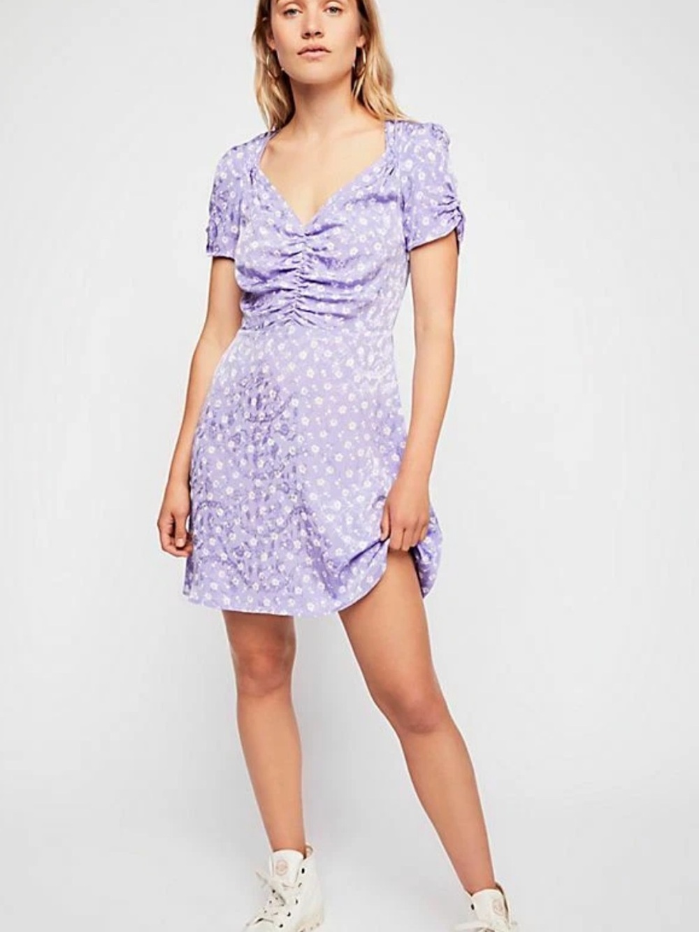 Free People Lilac Floral Jacquard Dress (003) - Picture 2 of 8